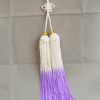 仿真丝双色短剑穗(白+紫)